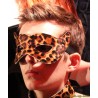 Masque cuir léopard porté