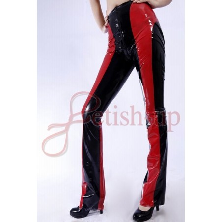 Pantalon latex rouge et noir