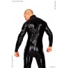 Combi latex unisexe noire de dos