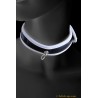 Petit collier cuir coloris blanc de face