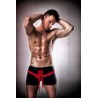 Boxer noir à noeud rouge effet cadeau sur homme