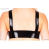 Soutien gorge latex seins nus noir de dos sur femme