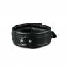 Collier cuir capitonné noir