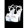 Sandales vernies à brides blanches : la paire