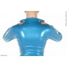 Chemise zippée latex bleue vue de dos