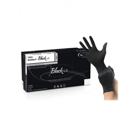 100 gants noirs latex non poudrés