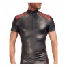 T-shirt homme vega rouge et noir vu de face