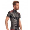 T-shirt vega rouge et noir vu de profil