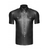 Chemise cuir wetlook vue de face