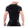 T-shirt latex noir vu de dos sur homme