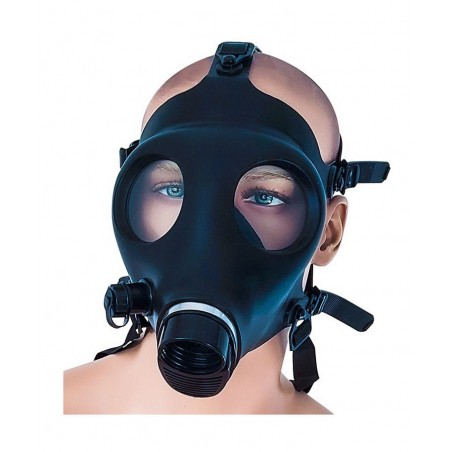 Masque à gaz alien de face sur visage