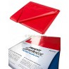 Drap vinyle rouge 180x260 cm avec packaging