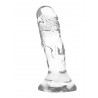 Gode transparent réaliste jelly 12x2,6 cm sur fond transparent