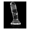 Gode transparent réaliste jelly 12x2,6 cm sur fond noir