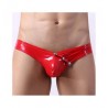 Mini slip vinyle rouge homme de face