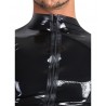 Chemise latex zippée homme : détail du zip