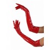 Longs gants en vinyle rouge