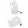 Cage chasteté silicone transparente : hauteur et profil