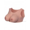 Buste faux seins col rond foncé, de profil