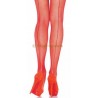 Collants résille rouge couture dos vus de dos