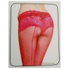 Collants résille rouge couture dos : zoom culotte fessiers