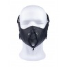 Masque protection cuir zippé de face zip ouvert
