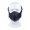 Masque protection cuir zippé de face zip fermé