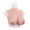 Buste seins bonnet E col haut en silicone et coton vu de face