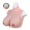 Buste seins bonnet E col haut en silicone et coton