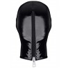 Cagoule vinyle bouche rouge et noire : zip dos