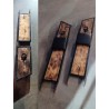 Croix Saint André portative : détail montage blocs bois par rails et coussinets