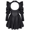 Robe gothique fétiche dos nu : coupe dos