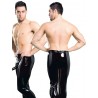 Legging pénis latex noir vu de profil et de dos