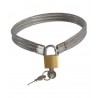 Collier slave fil d'acier de face avec cadenas et clefs