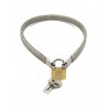 Collier slave fil d'acier de face avec cadenas et clefs vue 2