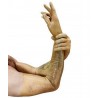 Longs gants latex transparents sur homme vus de profil