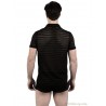 Chemise homme rayures horizontales semi-transparente vue de dos