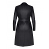 Manteau femme avec ceinture : coupe dos