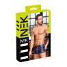 Boxer zippé bleu métallisé à boucles : packaging