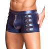 Boxer zippé bleu métallisé à boucles : profil