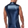 Tshirt zippé bleu métallisé de dos