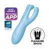 Vibro connecté threesome 4 bleu avec appli