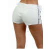 Short lacé cuir blanc de dos