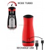 Masturbateur succion vibration : détails mode Turbo et recharge usb