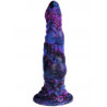 Gode mutant violet et noir vu sur dessous tête