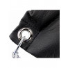 Coussin cuir avec chaînes : détail oeillet