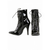 Bottines vernies lacées : face et profil
