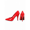 Escarpins rouges vernis : talon et profil