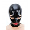 Cagoule latex noire zippée de face