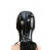 Cagoule latex noire zippée de dos
